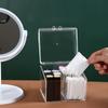 Clear Cotton Swab Box Dustproof Waterproof Acrylic Transparent Cotton Swab Organizer with Lid for Co
