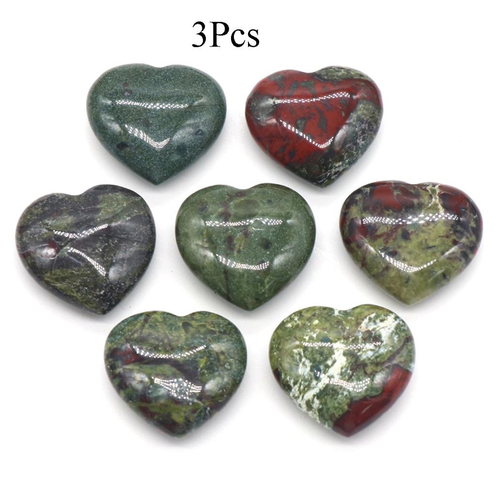 3Pcs, Assorted Natural Crystal Heart Stones Bulk Polished Healing Crystal Hearts for DIY Jewelry, Meditation, Reiki & Valentine's Day Gifts