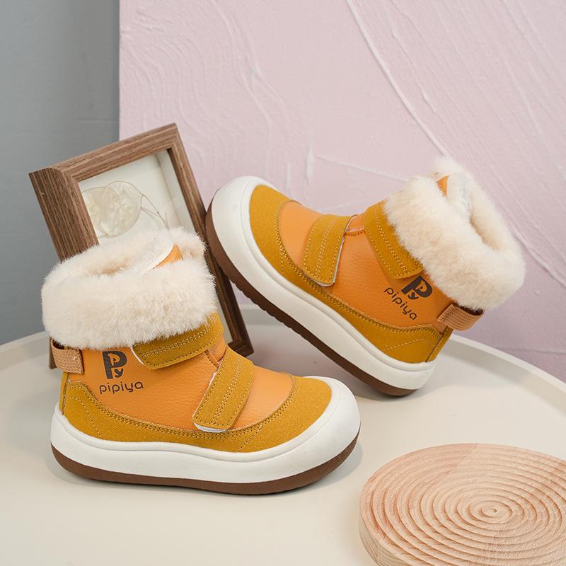 Winter Kinder Schneestiefel 2025 mit Samtfutter und Magic Klettverschluss - Dick, Bequem, Baumwollstiefel