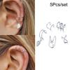Hot Sale Ear Bone Clip Set 1-piece Creative Leaf Star Double C Cartilage Geometric Ear-free Stud Earrings