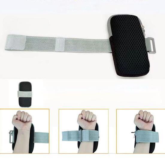 Torba na ramię do biegania o dużej pojemności, podwójne zamki błyskawiczne, gniazdo na słuchawki, ekran dotykowy, dwuwarstwowe przechowywanie, zapinana na rzep, outdoorowa torba na nadgarstek dla mężczyzn i kobiet