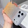 For iPhone 17 Pro Case Rhinestone Decor Wave Frame TPU Phone Cover with Leopard Print Glitter Card