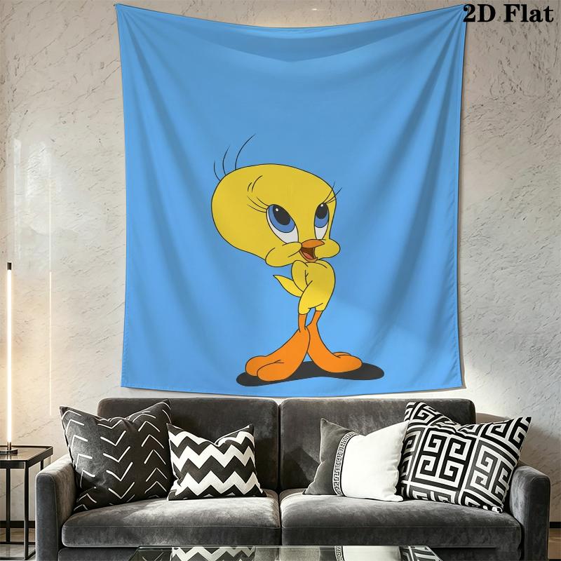 Tweety Bird Wall Tapestry Aesthetic Wall Hanging Printed Fabric Blanket Decorative Tapestries for Bedroom Living Room Home Decor
