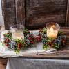 Christmas Decorations Candle Holders Scented Candle Holders Decorative Pinecones Red Berry Wreaths Table Centerpieces