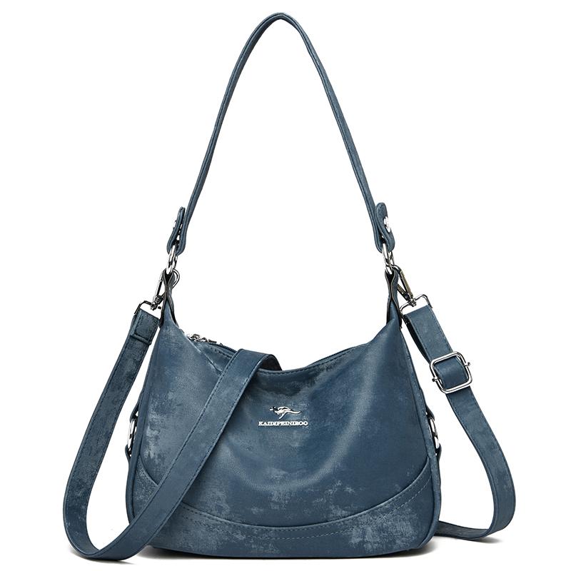 

2-Layer Large Capacity Women S Shoulder Bag New High Quality Soft Leather Female Crossbody Bags Simple Solid Color Girl Handbag Quality