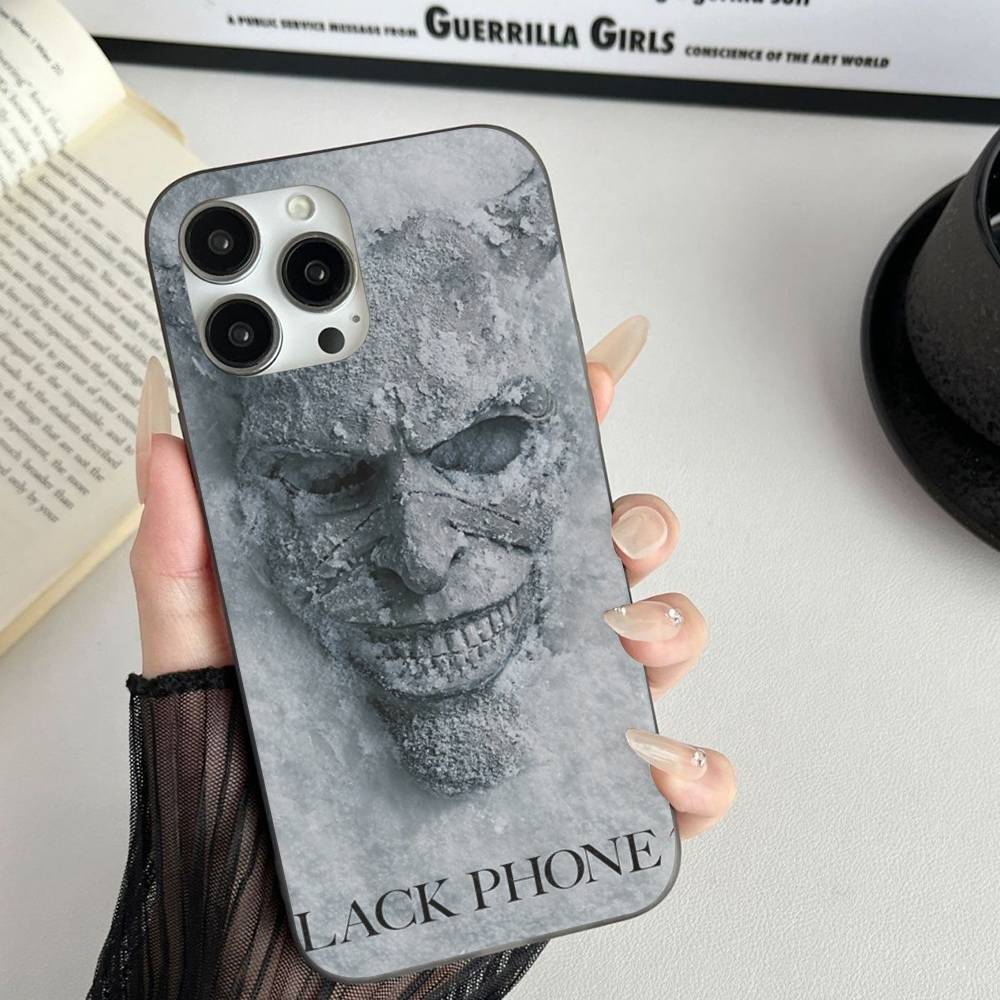 Horror Movie The B-Black P-Phone For IPhone 16 15 11 12 13 14 17 Pro Max PLUS Pro Soft Corrugated Silicone Back Phone Case