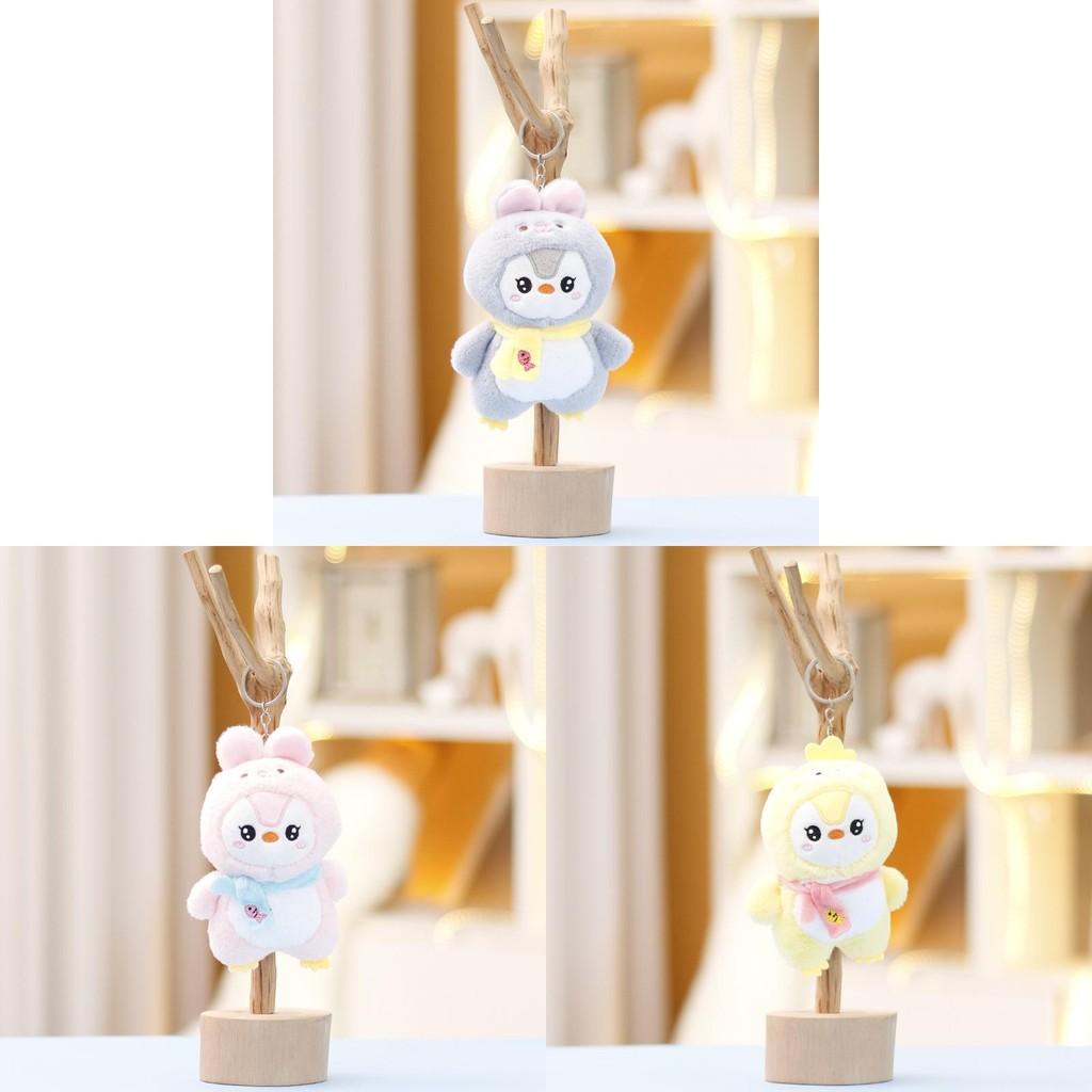 Rabbit Penguin Into Plush Doll Keychain Cartoon Toy Decoration Pendant Gift
