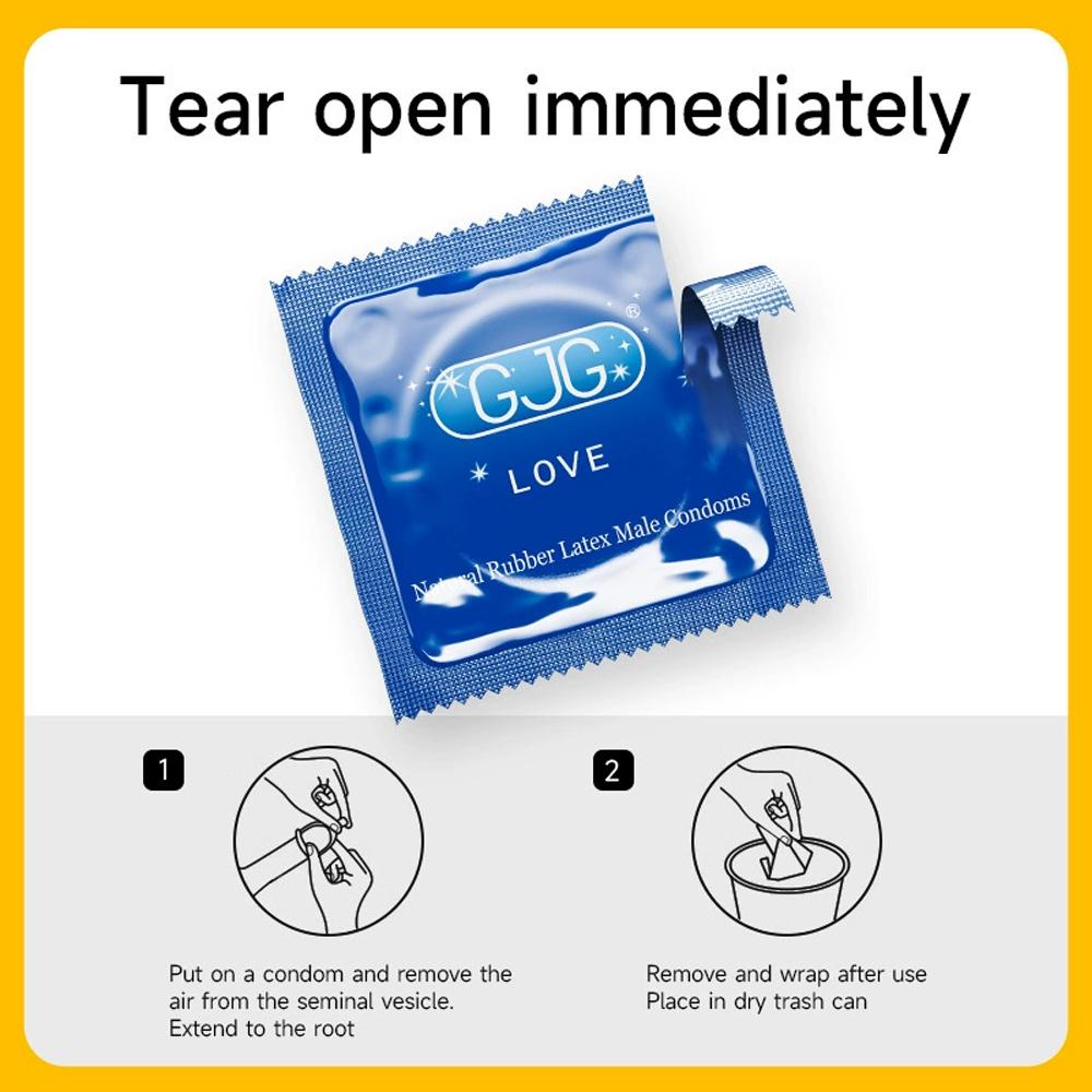 Ultra-thin Condom Lubrication Natural Latex Condom 52mm Banana Flavor Bump Thread Safe Sex Sex Product for Male