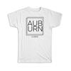Gift T-Shirt : AUBURN Alabama Square Modern Minimalist Font