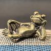 Meditation Frog Figurine Alloy Mini Zen Frog Statue Retro Miniature Frog Desktop Ornament for Home Office Drawing Room Decoration
