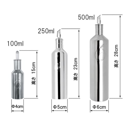 OLIPAC 18-10 Stainless Steel Olive Oil Bottle, 500ml