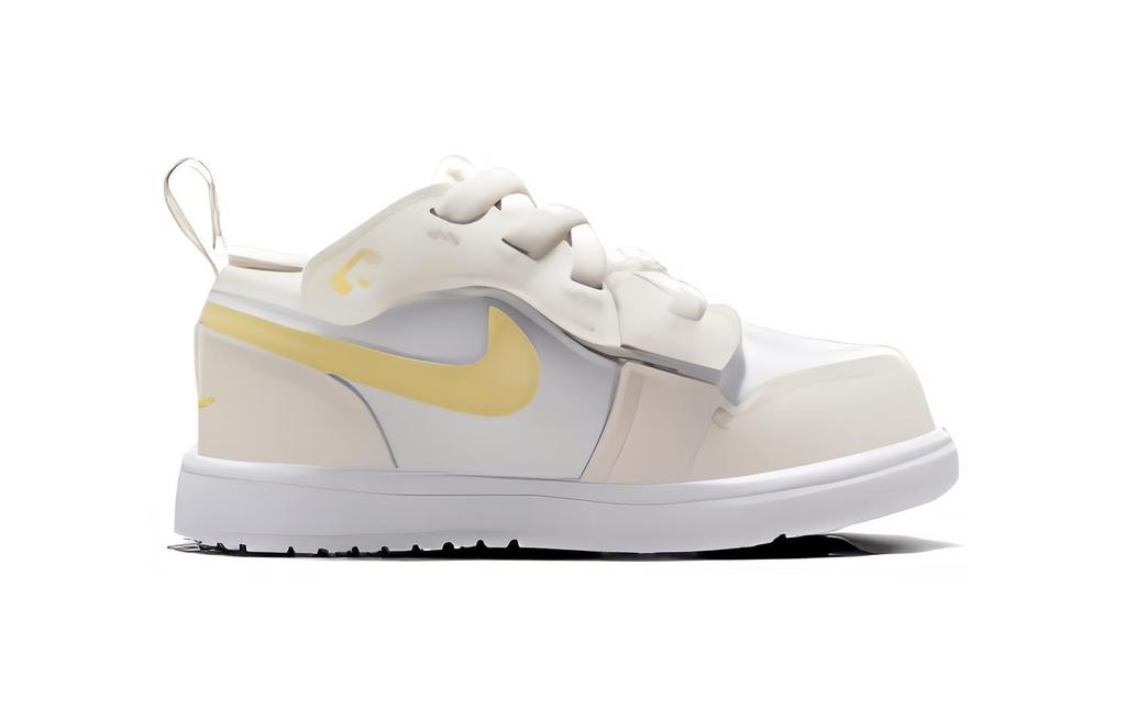 Jordan Air Jordan 1 Low Comfortable Slip Resistant Cushioning Low Top Toddler Shoes White Yellow Infant And Toddler FN7398-181