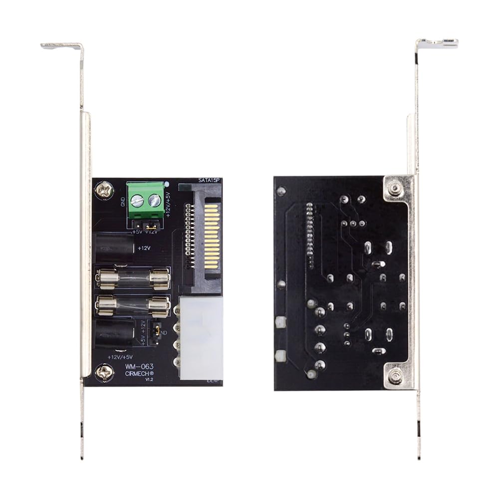 Cablecc 12V 5V DC Output Power Intelligent Control Management System Power Card with Bracket for Monitor Router System, PCI-E