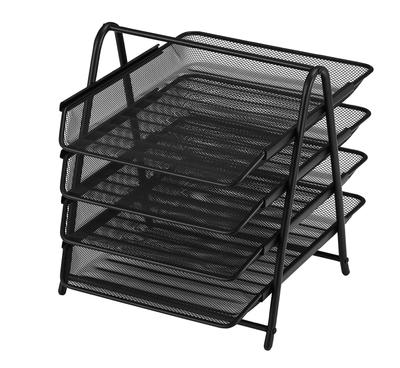 Pearl Metal File Tray, Black, 4 Tiers, N-7587