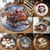 Santa Claus Sled Round Door Mat Carpet Christmas Tree Rug Snowman Round Carpet Bedroom Mat Festival Home Decoration Floor Mat