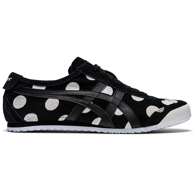ONITSUKA TIGER Mexico 66 Wygodne Amortyzujące Antypoślizgowe Lekkie Niskie Codzienne Buty Unisex Trampki Czarne Białe Kropki 1183A947-001