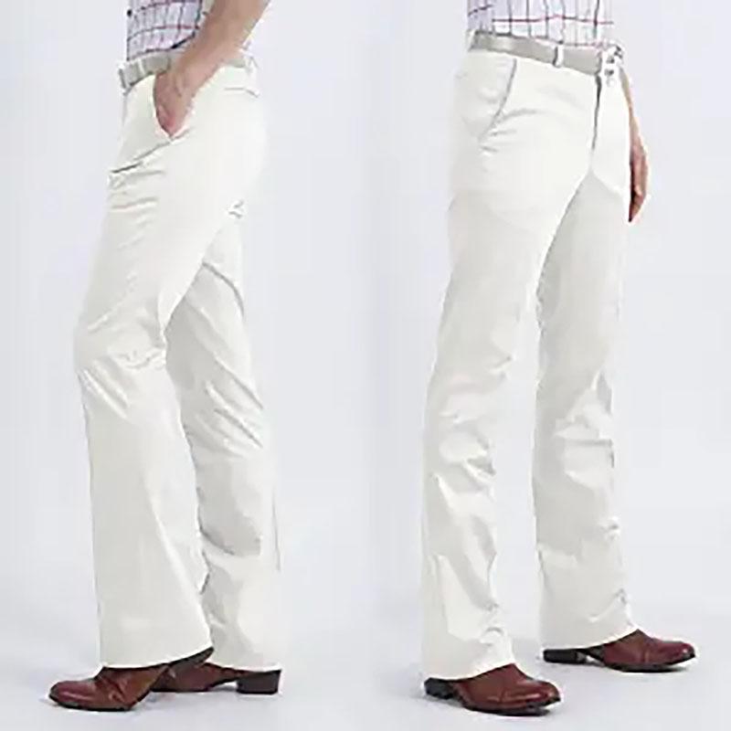 DC-HOME-3 Heren Lente en Zomer Slim Fit Bell Bottom Broek Vintage Bell-bottoms Flare Formele Kleding Broek Casual Wijde Pijpen Broeken 29 wit