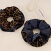 Double-Sided Leopard Print Denim Scrunchie for Women – High-End, Extra Large Hair Accessory