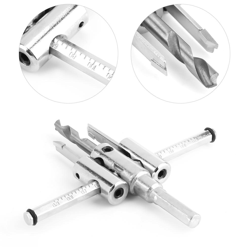 30 120mm Adjustable Silver Circle Hole Saw Drill Bit Set DIY Woodworking Tool