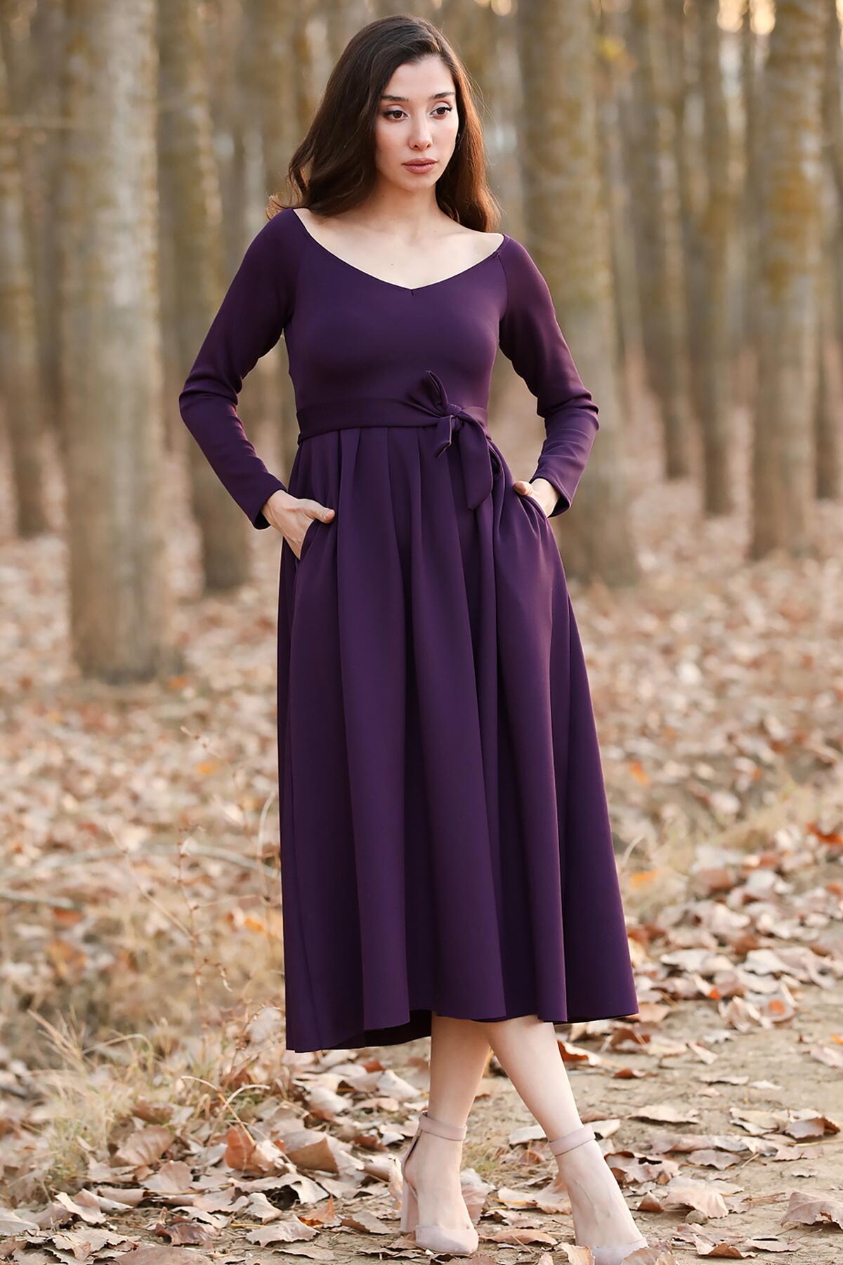 

Женское платье миди 36 фиолетовый