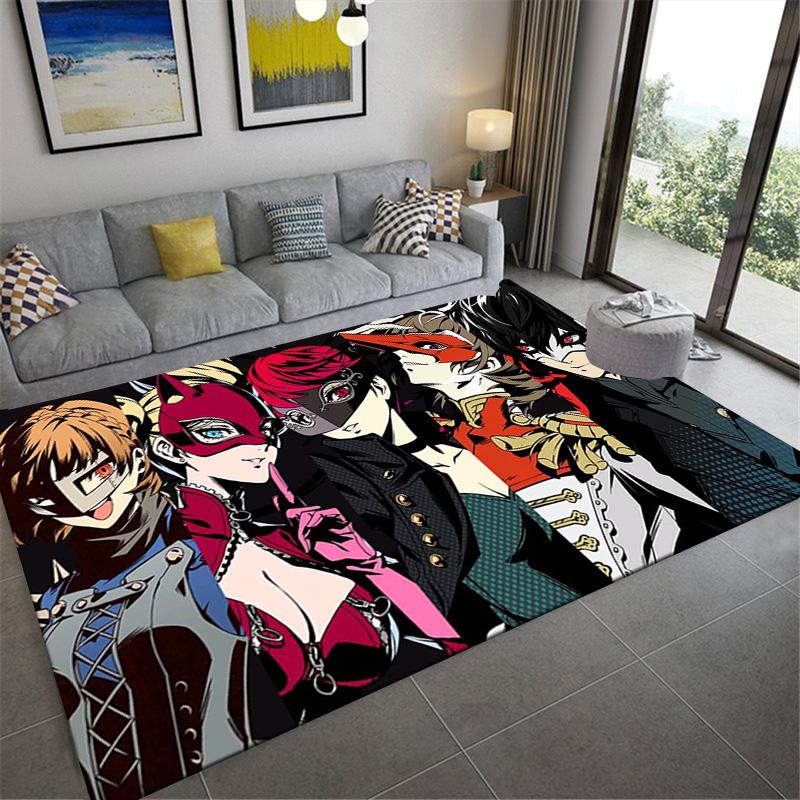 Persona 5 Carpet Rug for Living Room Bedroom Home Sofa Decoration,Kids Play Non-slip Floor Mat