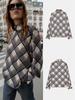 Trendy European & American Women's Plaid High-Neck Shirt - Versatile Summer Casual Fashion