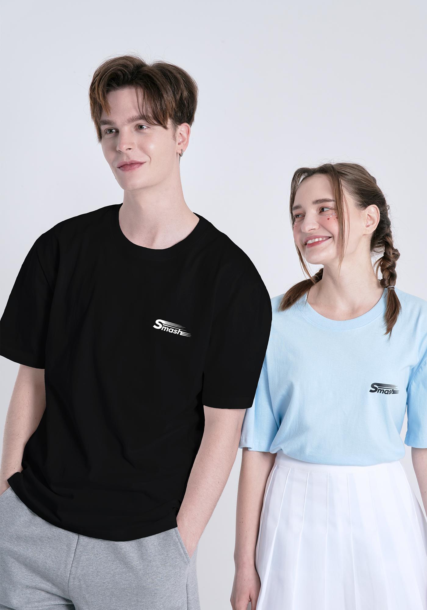 Mestari Badminton Smash T-Shirt Unisex Short Sleeve T-Shirt Ct3004 Black L