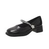 Mary Jane women's shoes high heels commuting square head temperament fashionable medium heel single shoes women's thick heel gentle evening shoes