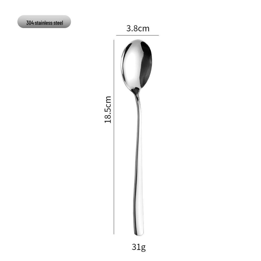 Lingură groasă de amestecat din oțel inoxidabil coreean 304 - Ideală pentru cafea, înghețată și supă.