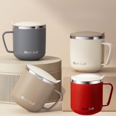 400ml Vakuumbecher Tragbarer Becher Isolierbecher für Outdoor-Reisen Doppelwandiger Edelstahl Kaffeebecher mit Henkel und Deckel