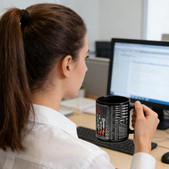 Mechanic Tool Box Coffee Mug 350ml Ceramic Tea Cup Wrench Screwdriver Hammer Mug Unique Gift for Engineers DIY Enthusiasts