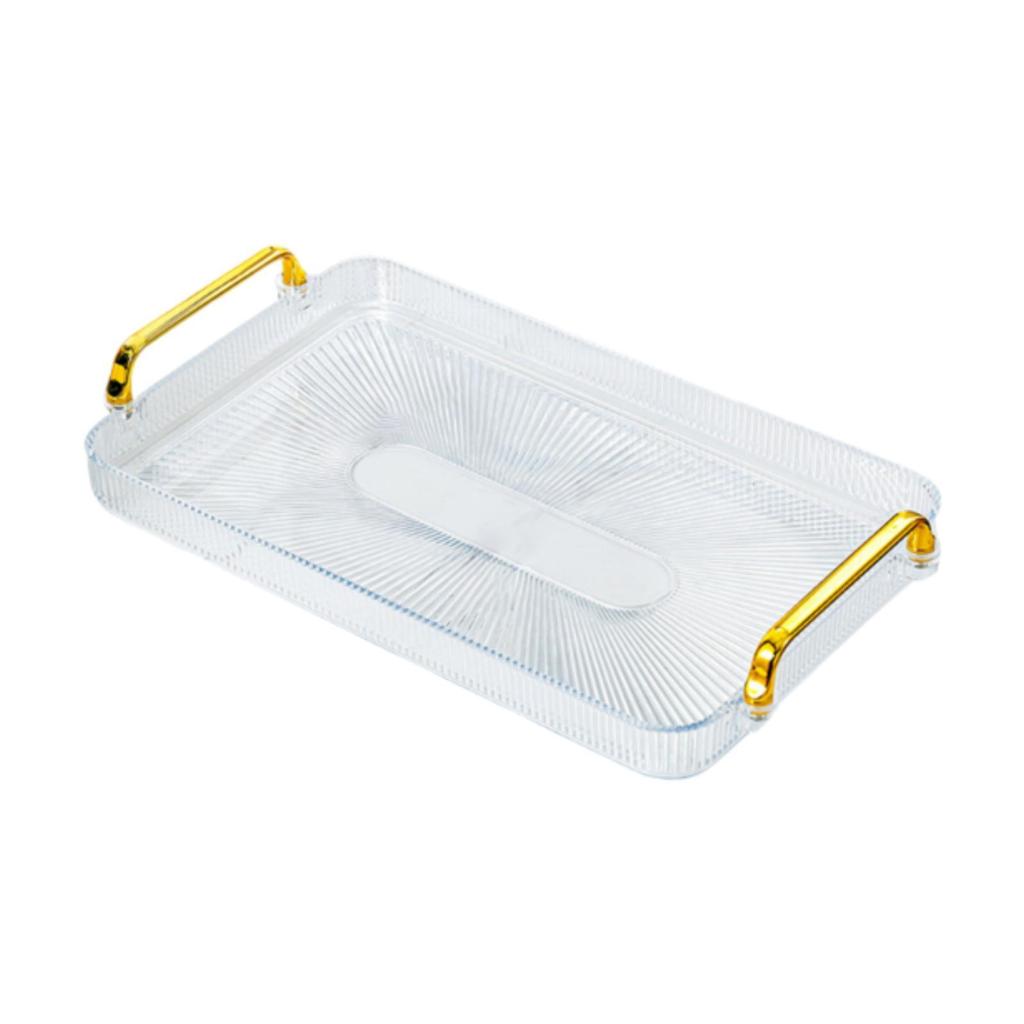 Serving Tray with Handles Countertop Cosmetics Tray Bathroom Vanity Tray for Party Breakfast Living Room Bathroom Office