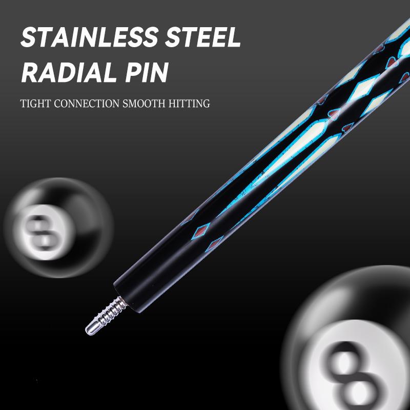 OKHEALING 3/4 Spilt Carbon Fiber Pool Cue 10.5mm Tip Radial Pin Joint 147cm Length 18~20oz Weight Billiard Cue