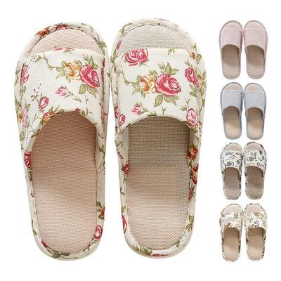 Unisex Indoor Home Leinen Hausschuhe Haushalt Bequeme Casual Non-slip Hausschuhe
