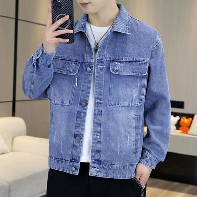 Pánská jarní ležérní džínová bunda - Trendy streetwear pro teenagery