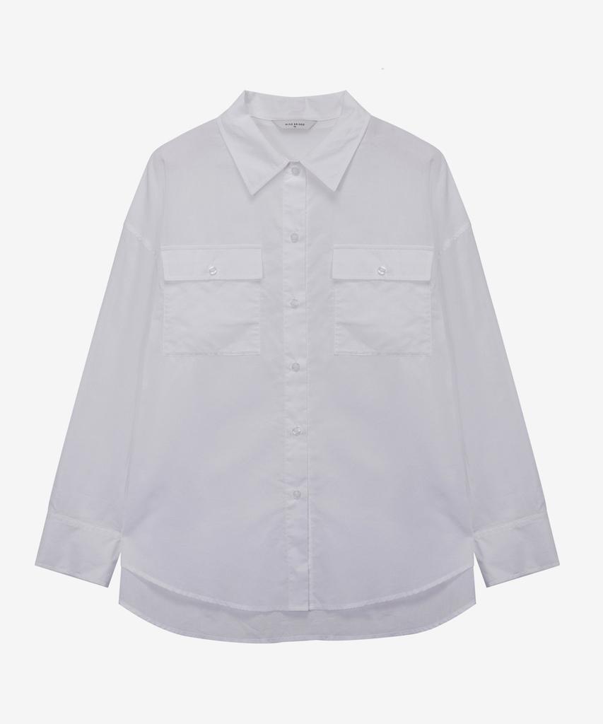 MIND BRIDGE WOMEN [W] Sheer Cotton Oversized Out-Pocket Shirt - 3 Colors