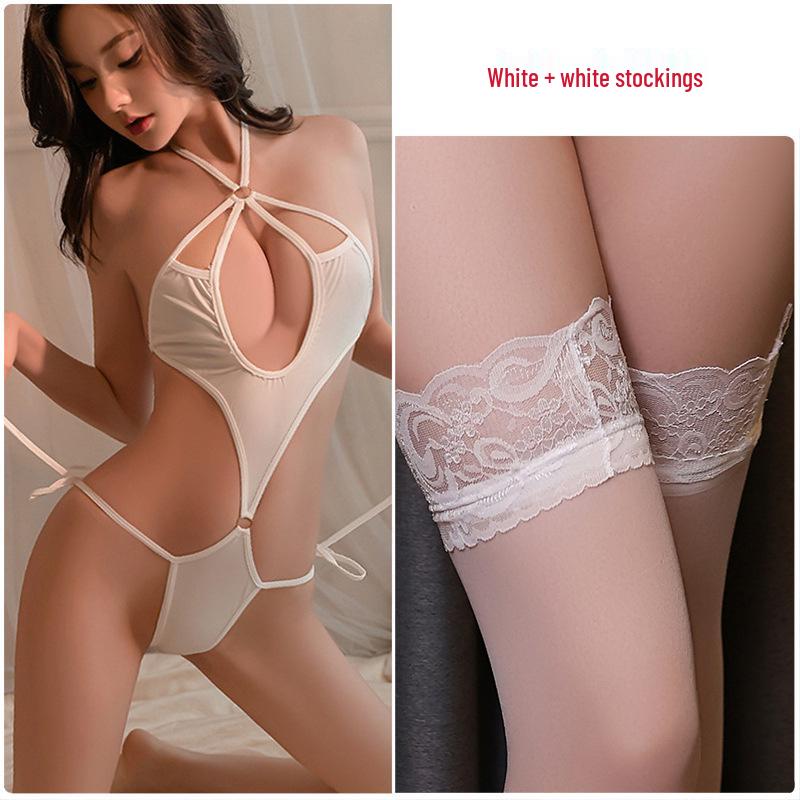 Verführerischer Schnür-Ausschnitt-Body – Verspielte Damen-Nachtwäsche