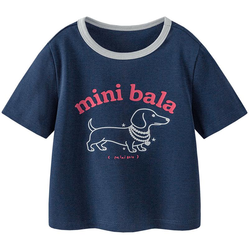 

minibala Girls Cartoon Animal Short Sleeve T-Shirt 120