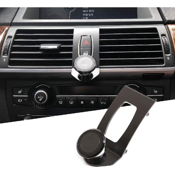 

3 Colors Alumium Alloy Mobile Phone Holder Car Center Console Air Vent Cell Phone Mount Trim for BMW X5 E70 2007-2013 BMW X6 E71 2008-2014 (Black) чёрный