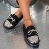 Pantofi casual eleganți pentru femei cu funde și paiete strălucitoare Un must-have pentru ieșiri fermecătoare Pantofi pentru femei eleganți