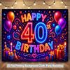 2D Flat Backdrop1pc Colorful Design Birthday Backdrop Banner Polyester Wall Decor For Living Room Bedroom Office Outdoor Decor Holiday Gift
