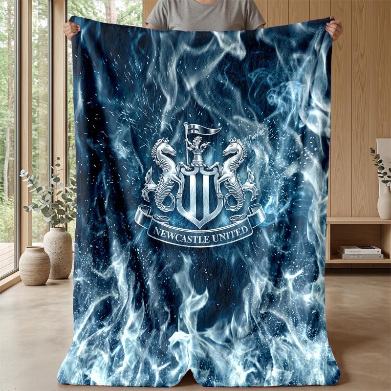 Coperta in Flanella con Stampa del Newcastle United Football, Coperta Morbida Calda Leggera per Divano Letto Campeggio