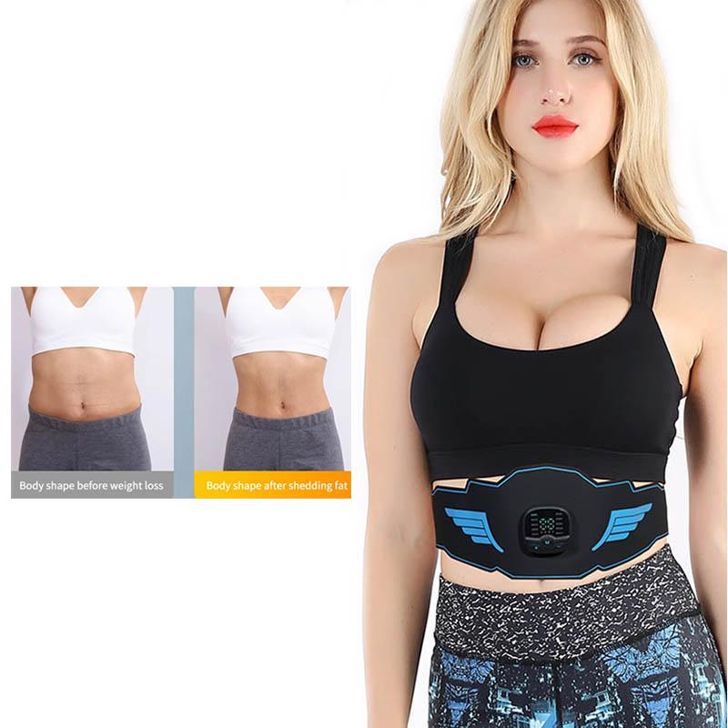 60cm Smart EMS Muscle Stimulator Trainer Fitness Massager Abdominal Training Belt Weight Loss Body Slimming Pad USB Rechargeable