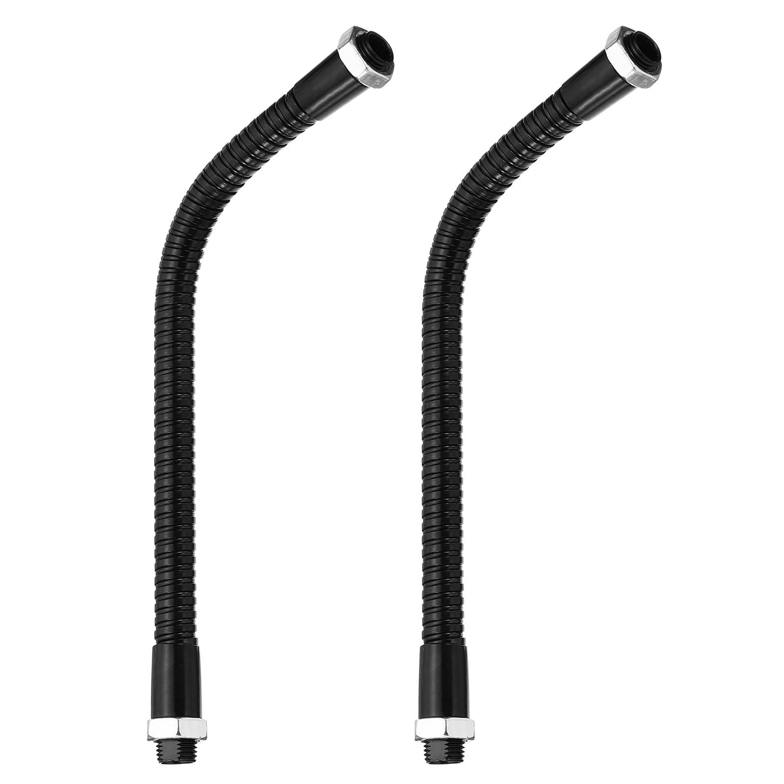 

PATIKIL 20cm Gooseneck Hose 2pcs M8-M10 Fine Thread Twistable Metal Positioning Hose Flexible Arm Tube Extension for Lamp DIY Equipment Black
