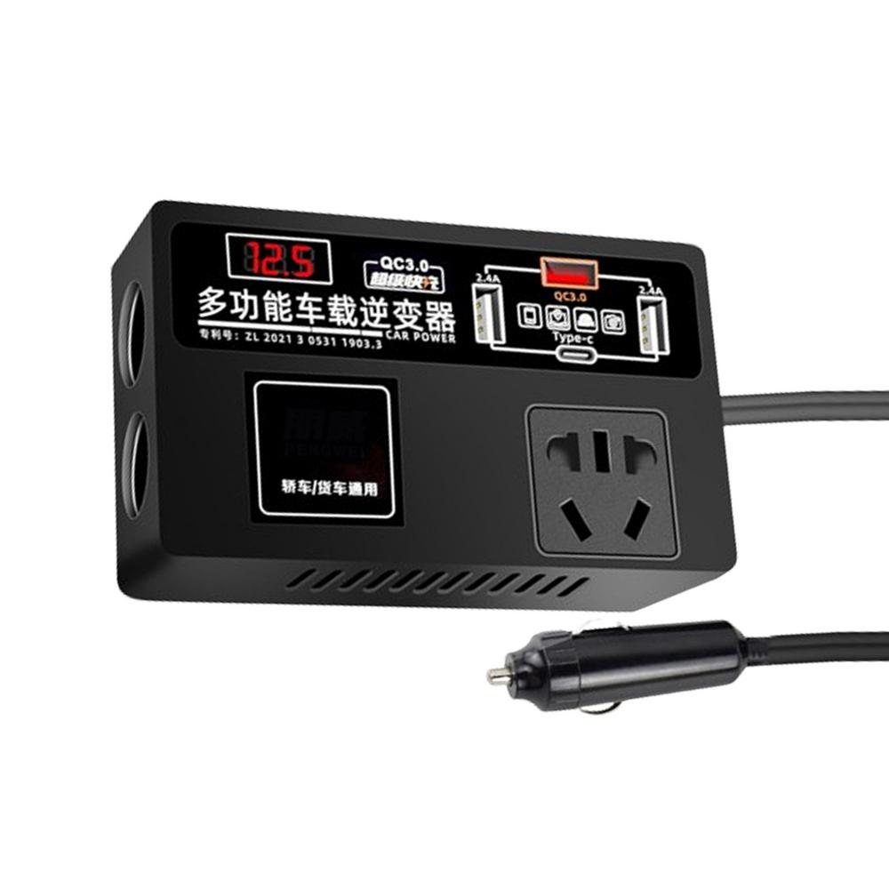 Power Inverter For Car DC 12V/24V To 220V Power Converters For Vehicles 200W Car Charging Station Car Plug In Adapter Outlet For