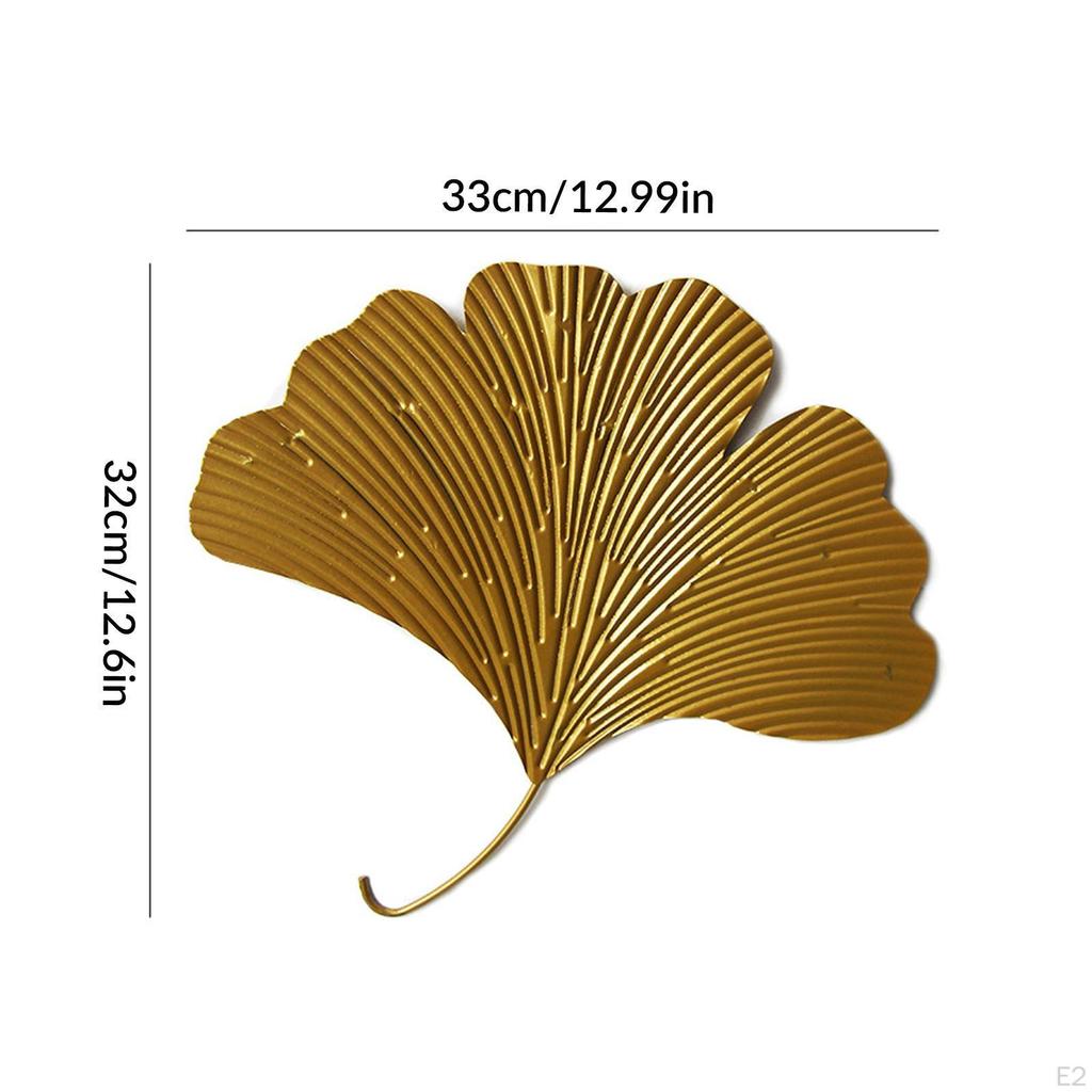 Attached Ginkgo Ornaments, Wrought Iron Decor, Home Accents, Sculpture for