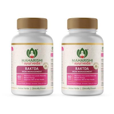 Raktda Iron Management Tablets For Men&Women|Ayurvedic | 60 Tablets X Pack of 2
