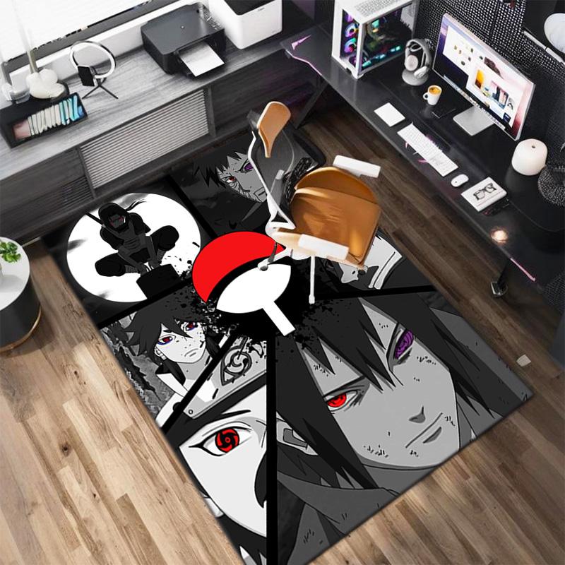 Japanese anime cartoon NARUTO's famous Uzumaki Naruto rug, soft decorative home furnishing, bedroom office chair pad, outdoor picnic carpet Y12