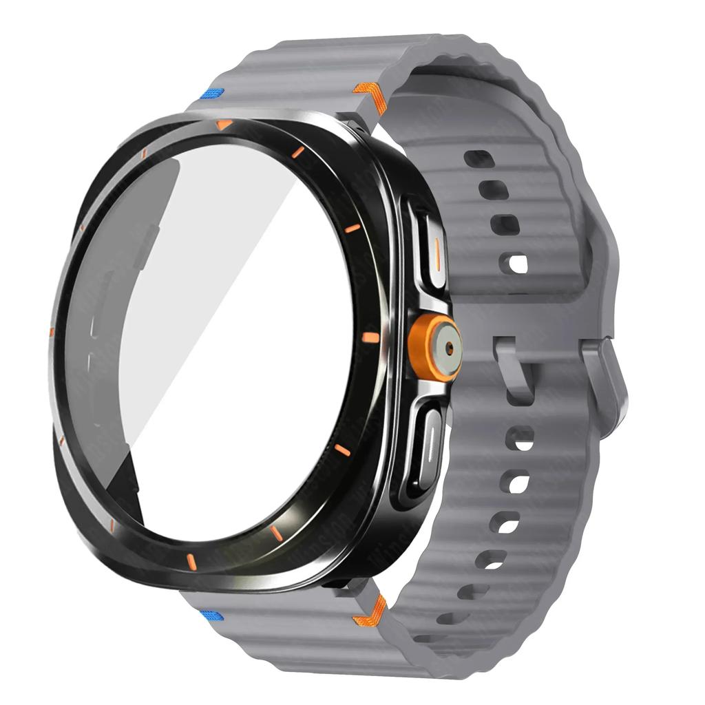 Change To Ultra Case+Band for Samsung Galaxy Watch Ultra Upgrade To Galaxy Watch 7 6 40mm 44mm Tempered Glass Screen Protector