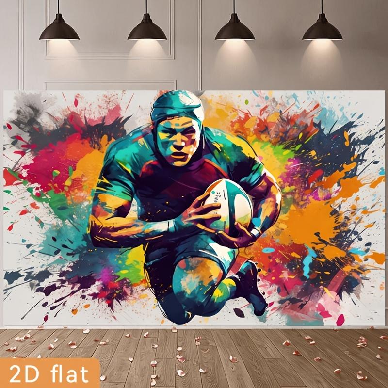 2D flat party banner 1 piece of polyester background fabric with an abstract watercolor design.PMJ